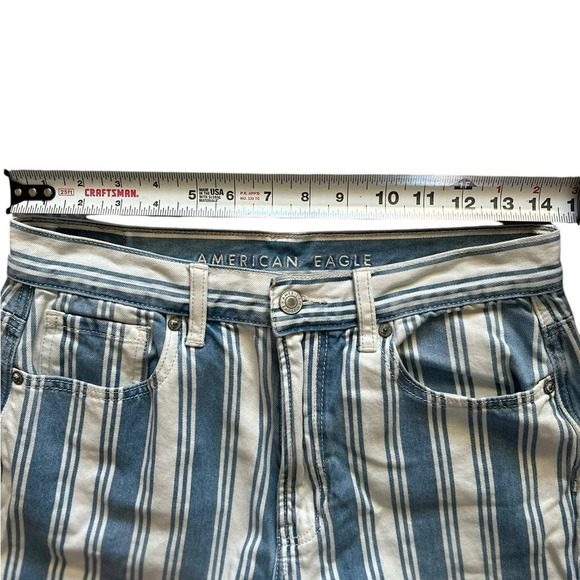 American Eagle Retro Indigo Stripe High Waist Mom‎ Jean - 6 - Picture 6 of 6